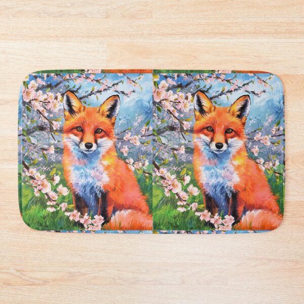 Artikelvorschau, Fuchs-Porträt. Kirschblüte, Blumenfuchs, Vintage-Fuchs, Fuchs-Malerei, Paul Cezanne-Stil entworfen und verkauft von FoxVibes.