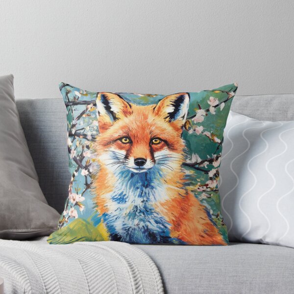 Artikelvorschau, Fuchs-Porträt. Kirschblüte, Blumenfuchs, Vintage-Fuchs, Fuchs-Malerei, Paul Cezanne-Stil entworfen und verkauft von FoxVibes.