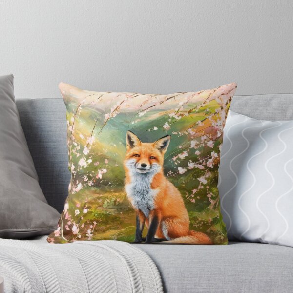 Artikelvorschau, Fuchs-Porträt. Kirschblüte, Blumenfuchs, Vintage-Fuchs, Fuchs-Malerei, Paul Cezanne-Stil entworfen und verkauft von FoxVibes.