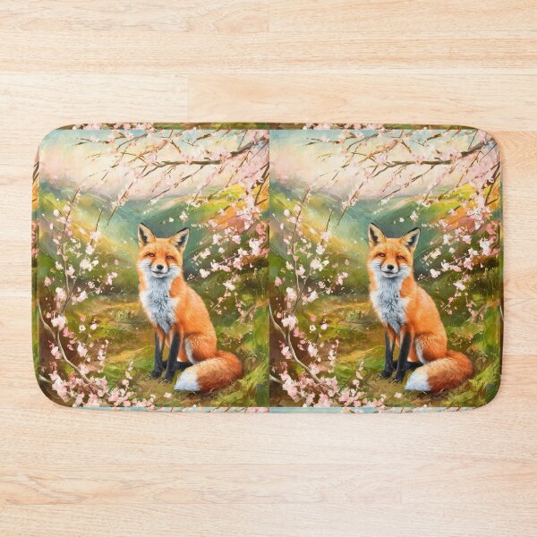 Artikelvorschau, Fuchs-Porträt. Kirschblüte, Blumenfuchs, Vintage-Fuchs, Fuchs-Malerei, Paul Cezanne-Stil entworfen und verkauft von FoxVibes.