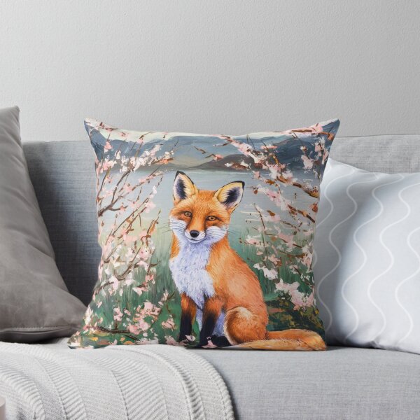 Artikelvorschau, Fuchs-Porträt. Kirschblüte, Blumenfuchs, Vintage-Fuchs, Fuchs-Malerei, Paul Cezanne-Stil entworfen und verkauft von FoxVibes.