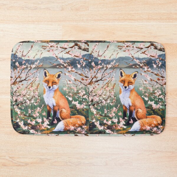 Artikelvorschau, Fuchs-Porträt. Kirschblüte, Blumenfuchs, Vintage-Fuchs, Fuchs-Malerei, Paul Cezanne-Stil entworfen und verkauft von FoxVibes.