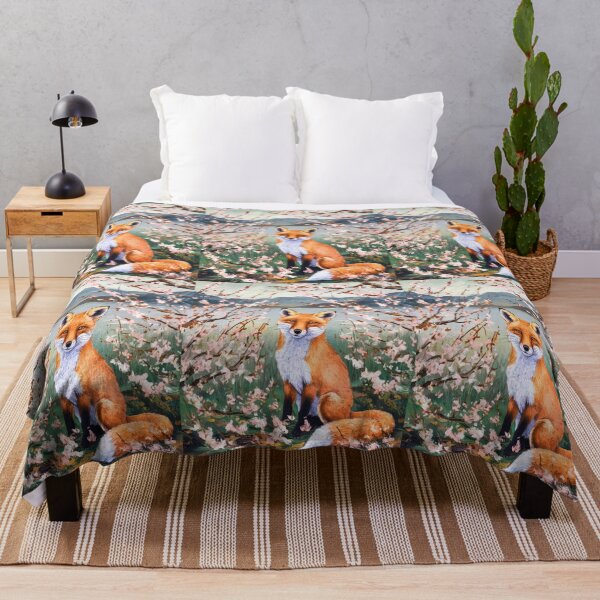 Artikelvorschau, Fuchs-Porträt. Kirschblüte, Blumenfuchs, Vintage-Fuchs, Fuchs-Malerei, Paul Cezanne-Stil entworfen und verkauft von FoxVibes.