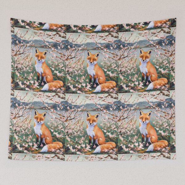 Artikelvorschau, Fuchs-Porträt. Kirschblüte, Blumenfuchs, Vintage-Fuchs, Fuchs-Malerei, Paul Cezanne-Stil entworfen und verkauft von FoxVibes.