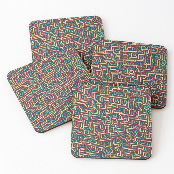 Item preview, Abstract Colorful Neon Lights Maze designed and sold by calibrit.