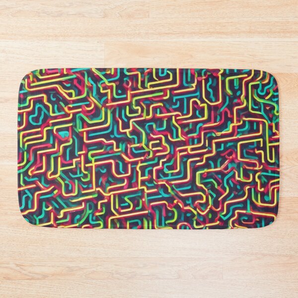 Item preview, Abstract Colorful Neon Lights Maze designed and sold by calibrit.