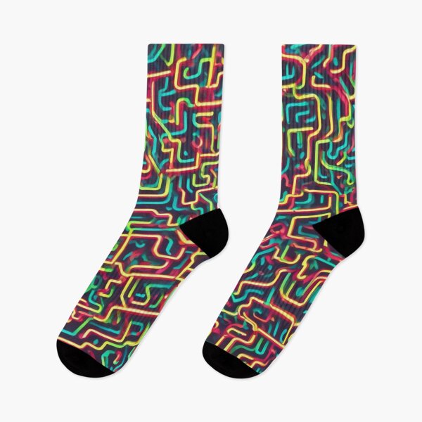Item preview, Abstract Colorful Neon Lights Maze designed and sold by calibrit.