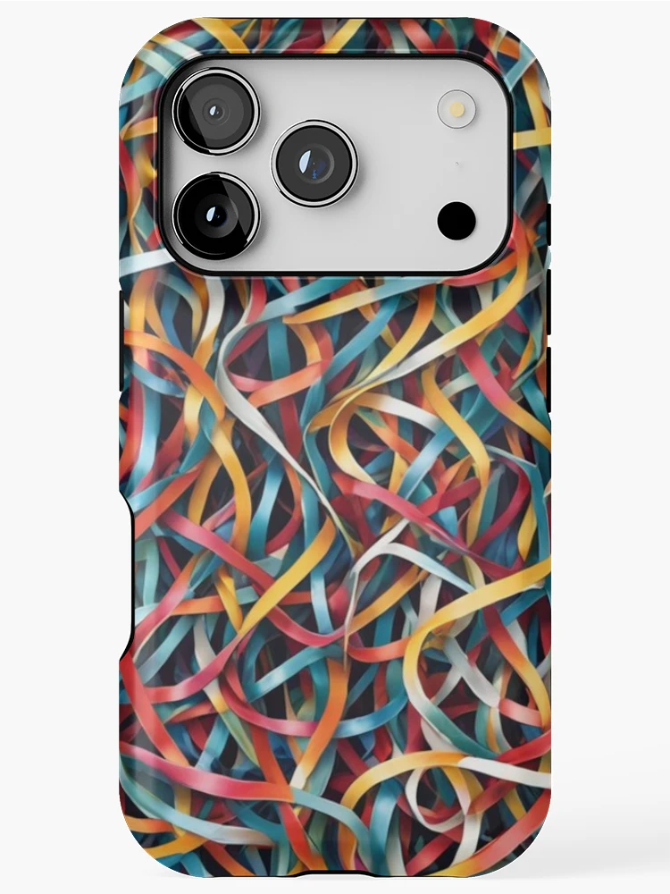 Thumbnail 1 of 4, iPhone Case, Abstract Colorful Ribbon Pattern designed and sold by calibrit.