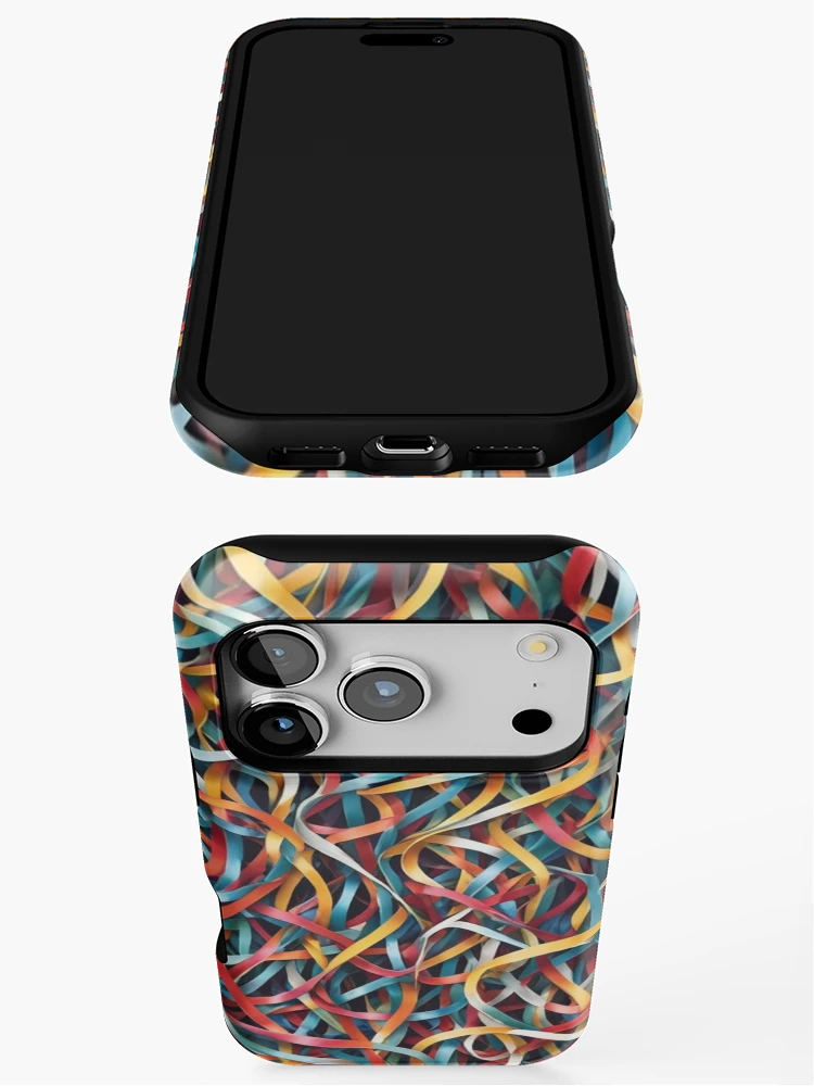 Thumbnail 3 of 4, iPhone Case, Abstract Colorful Ribbon Pattern designed and sold by calibrit.
