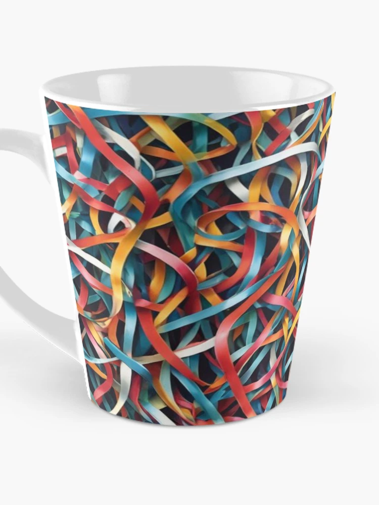 Thumbnail 3 of 4, Coffee Mug, Abstract Colorful Ribbon Pattern designed and sold by calibrit.