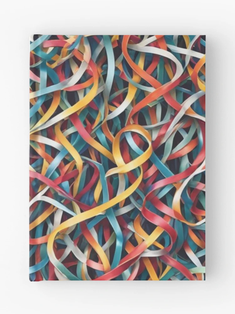 Thumbnail 1 of 3, Journal, Abstract Colorful Ribbon Pattern designed and sold by calibrit.