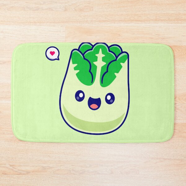 Item preview, Cute Green Mustard Lettuce Smile Cartoon Vector Icon Illustration Food Nature Isolated Flat Vector designed and sold by hjian8219.