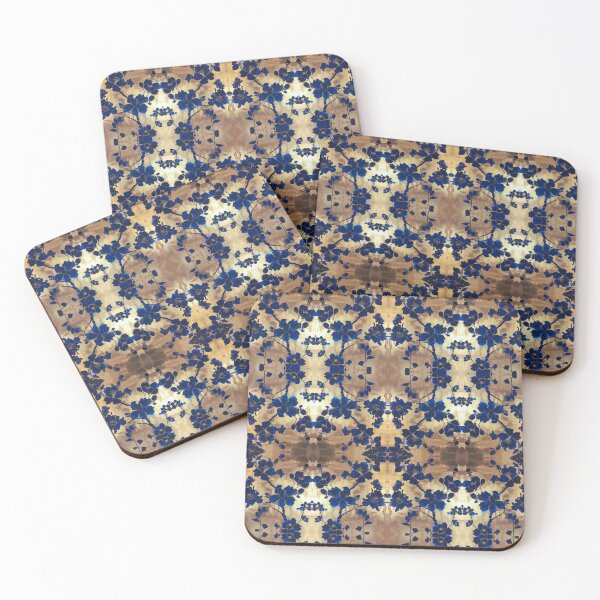Item preview, Blue flower on Gold "Style B" designed and sold by DesignVistaHub.