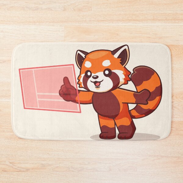 Item preview, Cute Red Panda Touching Digital Screen Hologram: Tech-Savvy Cartoon Vector Icon designed and sold by hjian8219.