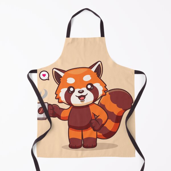 Item preview, Cute Red Panda Drinking Coffee: Adorable Cartoon Vector Icon" designed and sold by hjian8219.