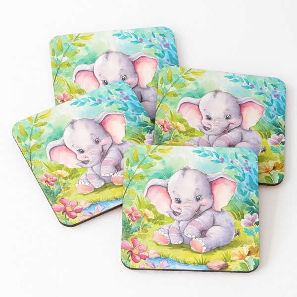 Item preview, Cute Elephant. Little elephant, colorful elephant, elephant drawing designed and sold by ElephantVibes.