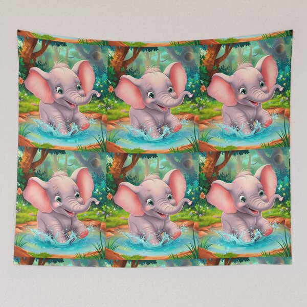 Item preview, Cute Elephant. Little elephant, colorful elephant, elephant drawing designed and sold by ElephantVibes.