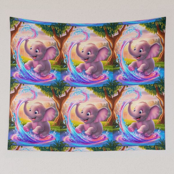 Item preview, Cute Elephant. Little elephant, colorful elephant, elephant drawing designed and sold by ElephantVibes.