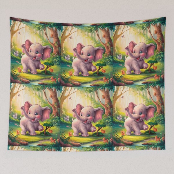 Item preview, Cute Elephant. Little elephant, colorful elephant, elephant drawing designed and sold by ElephantVibes.