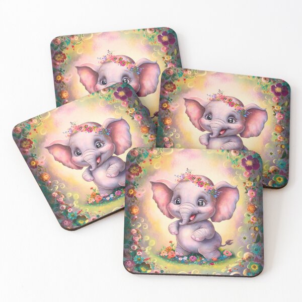 Item preview, Cute Elephant. Little elephant, colorful elephant, elephant drawing designed and sold by ElephantVibes.