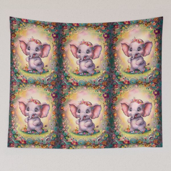 Item preview, Cute Elephant. Little elephant, colorful elephant, elephant drawing designed and sold by ElephantVibes.