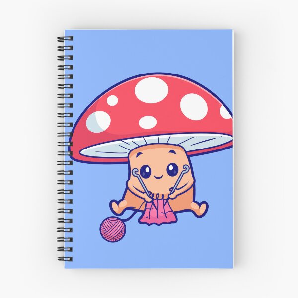 Item preview, Cute Mushroom Knitting Fabric: Adorable Cartoon Vector Icon designed and sold by hjian8219.