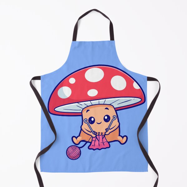 Item preview, Cute Mushroom Knitting Fabric: Adorable Cartoon Vector Icon designed and sold by hjian8219.