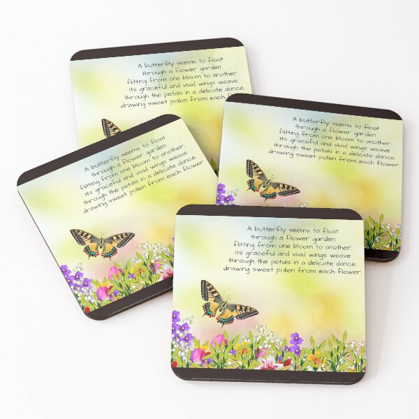Item preview, A butterfly floating through a flower garden designed and sold by Alaskandreamer.