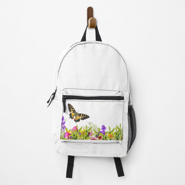Item preview, A butterfly floating through a flower garden designed and sold by Alaskandreamer.