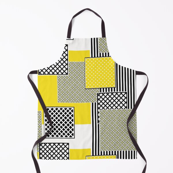 Item preview, Geometric pattern in yellow, black and white squares designed and sold by fuzzyfox.