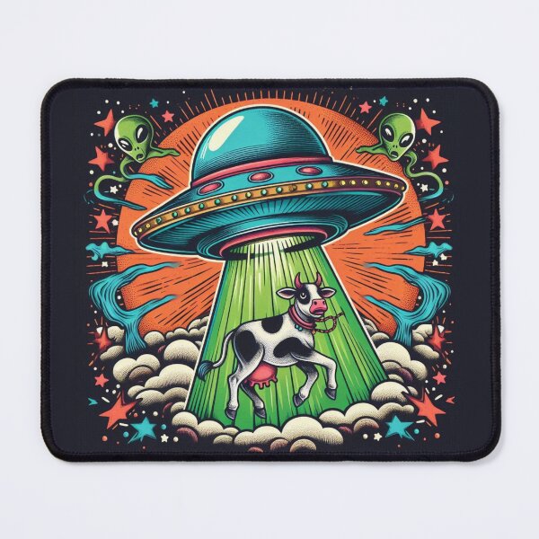 Item preview, UFO Abducting A Cow designed and sold by CuriousHeart.