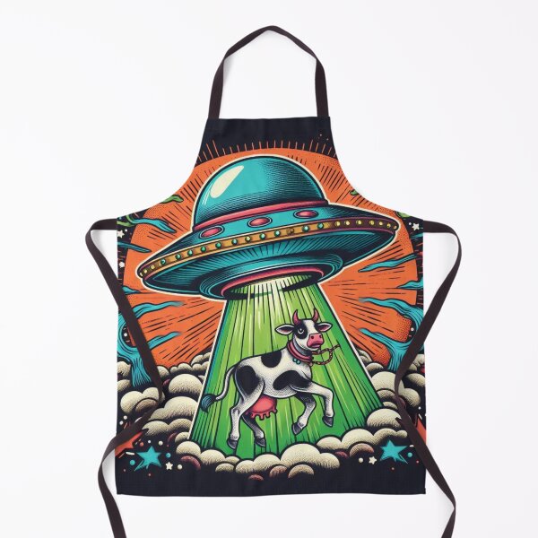 Item preview, UFO Abducting A Cow designed and sold by CuriousHeart.