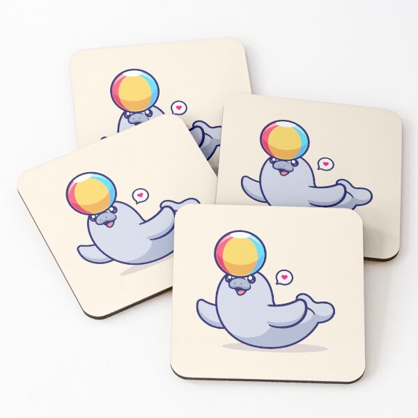 Item preview, "Cute Seal Playing Beach Ball: Adorable Cartoon Vector Icon designed and sold by hjian8219.