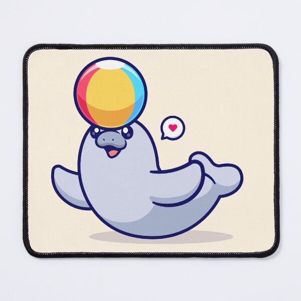 Item preview, "Cute Seal Playing Beach Ball: Adorable Cartoon Vector Icon designed and sold by hjian8219.