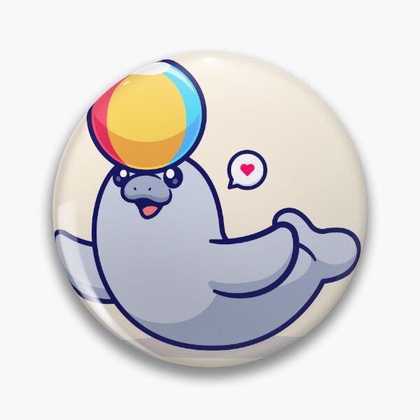Item preview, "Cute Seal Playing Beach Ball: Adorable Cartoon Vector Icon designed and sold by hjian8219.