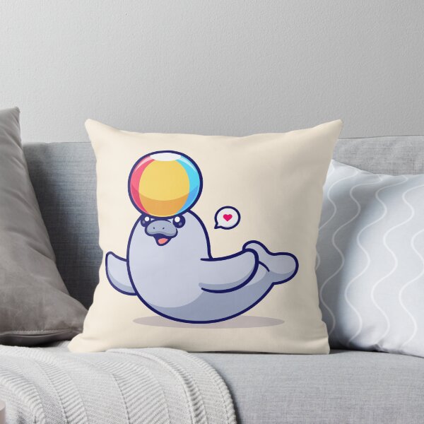 Item preview, "Cute Seal Playing Beach Ball: Adorable Cartoon Vector Icon designed and sold by hjian8219.