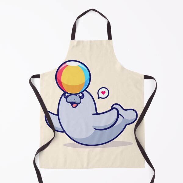Item preview, "Cute Seal Playing Beach Ball: Adorable Cartoon Vector Icon designed and sold by hjian8219.