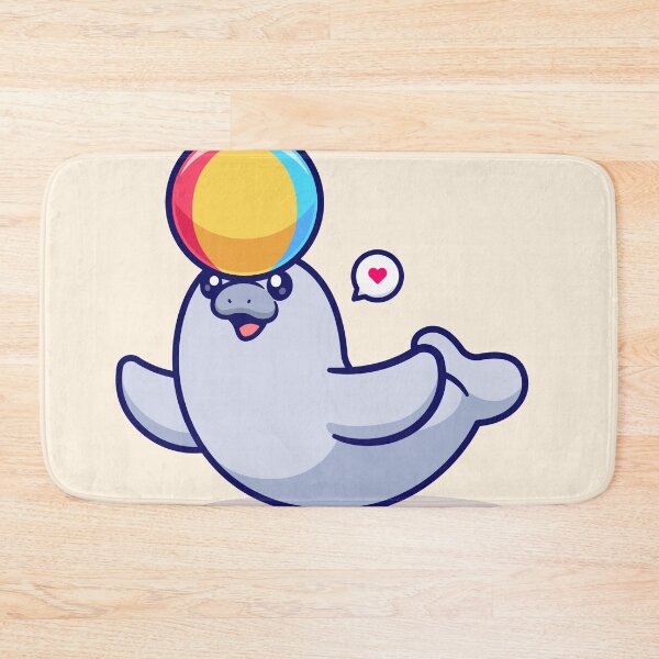 Item preview, "Cute Seal Playing Beach Ball: Adorable Cartoon Vector Icon designed and sold by hjian8219.