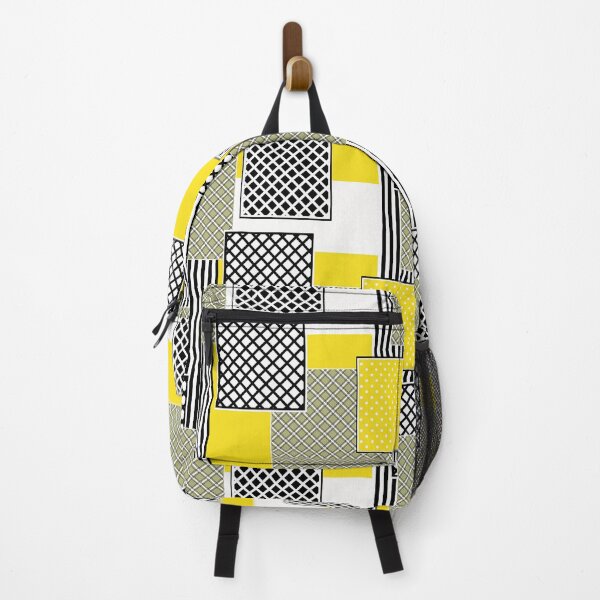 Item preview, Geometric pattern in yellow, black and white squares designed and sold by fuzzyfox.