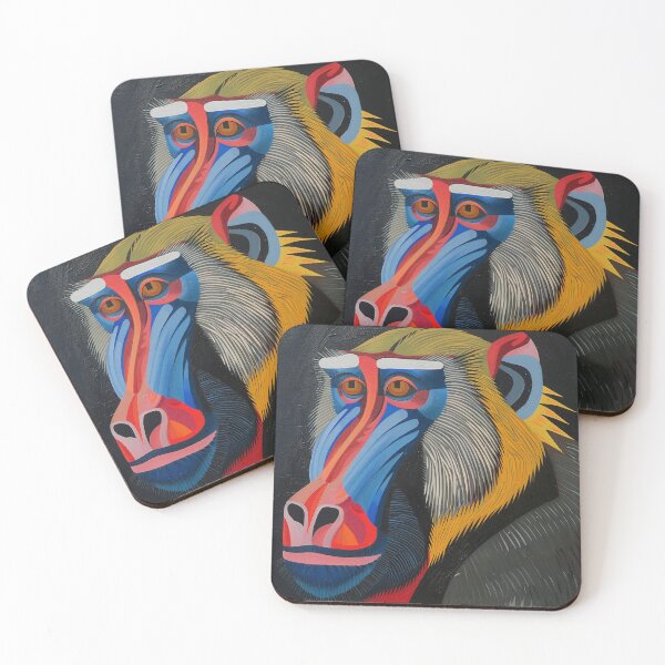 Item preview, Mandrill Portrait in Bright Colors designed and sold by RiverwoodGiftCo.