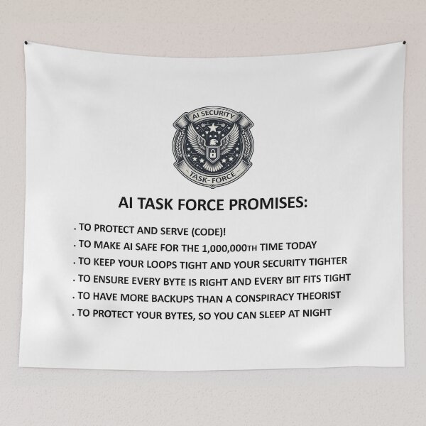 Item preview, AI Security Task Force Promises Funny Stuff designed and sold by SportsT-Shirts.
