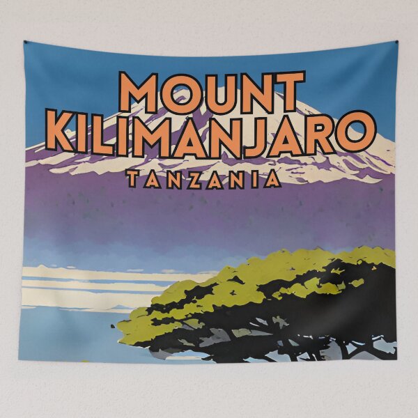 Item preview, Mount Kilimanjaro Tanzania Vintage Travel designed and sold by ZionPosteria.