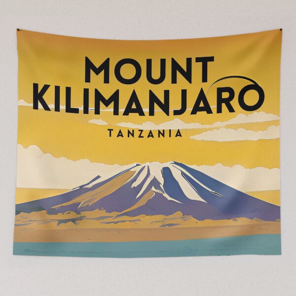Item preview, Mount Kilimanjaro Tanzania Vintage designed and sold by ZionPosteria.