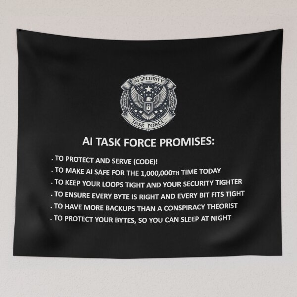 Item preview, AI Security Task Force Promises Funny Stuff designed and sold by SportsT-Shirts.