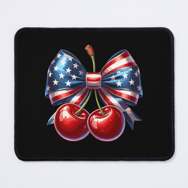 Item preview, 4th of July Celebration Cherries with Bows Patriotic American designed and sold by Dressed For Duty.