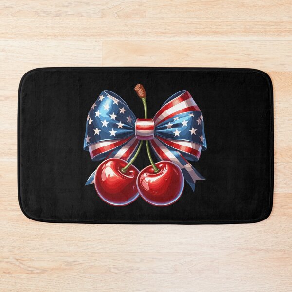 Item preview, 4th of July Celebration Cherries with Bows Patriotic American designed and sold by Dressed For  Duty.