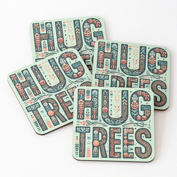 Item preview, Hug Trees, typography designed and sold by maxmaj.