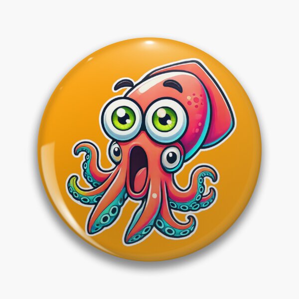 Item preview, Shocked Cartoon Squid - Fun and Surprised Ocean Creature designed and sold by Marvvinekk.
