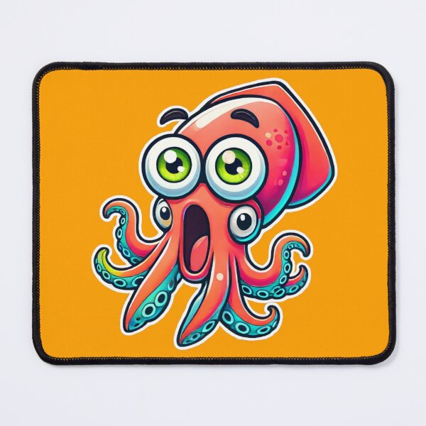 Item preview, Shocked Cartoon Squid - Fun and Surprised Ocean Creature designed and sold by Marvvinekk.