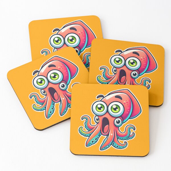Item preview, Shocked Cartoon Squid - Fun and Surprised Ocean Creature designed and sold by Marvvinekk.